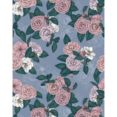 7m x 75cm Matte Illustrated Floral Wallpaper Roll