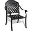 Patio en fonte d'aluminium 3, noir, coussins de couleur aléatoire pour le soulagement extérieur, chaises empilables, table ronde avec mobilier de parasol 3, relax,