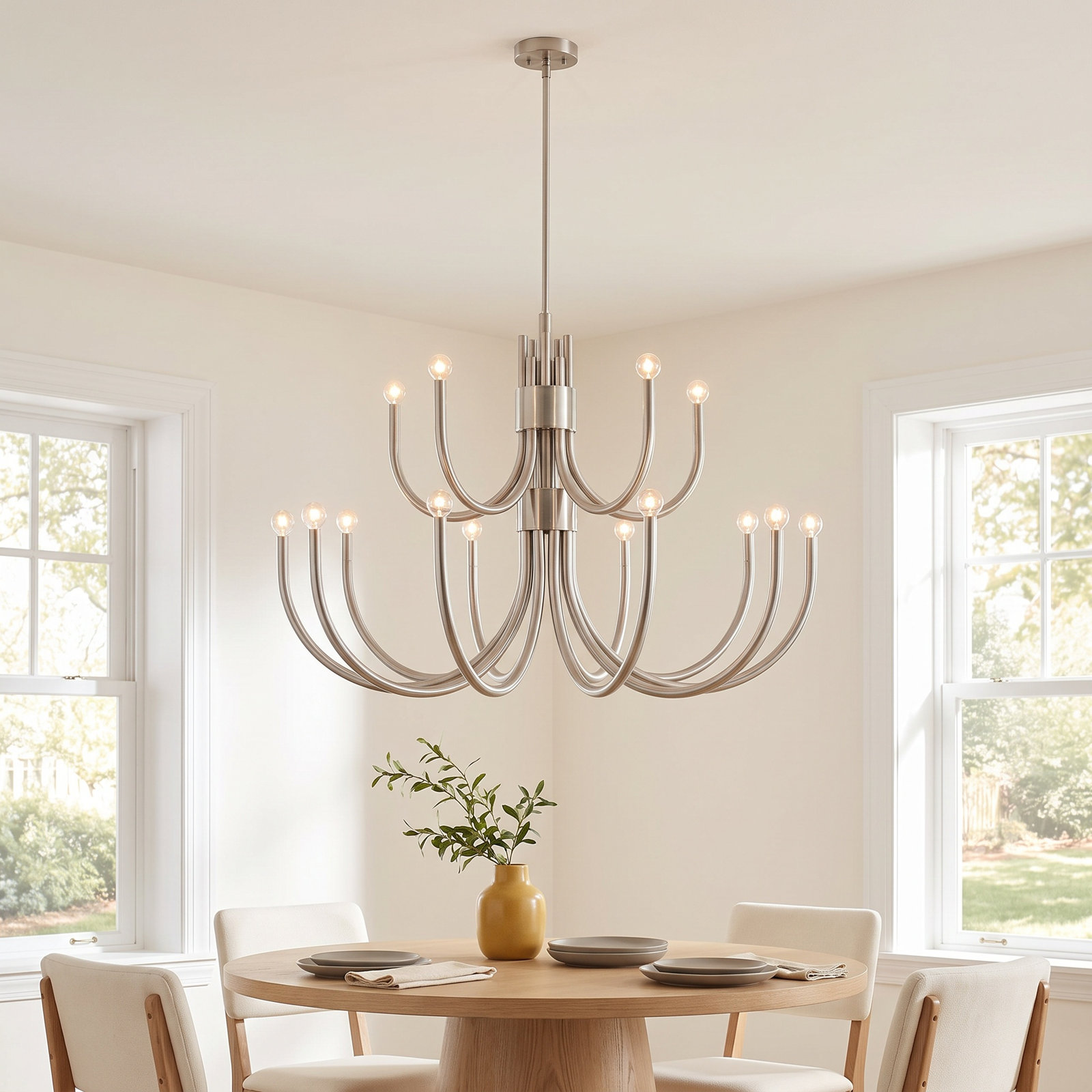 Sorrento 15-Light Chandelier, Satin Nickel