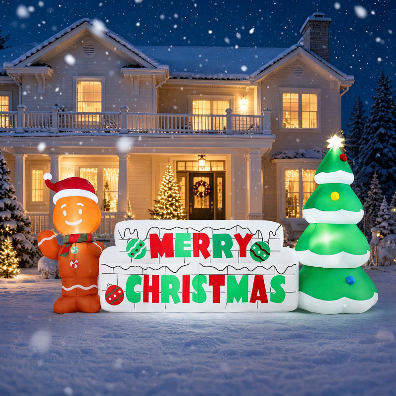 Staked Christmas Gingerbread Inflatable Outdoor Decoration