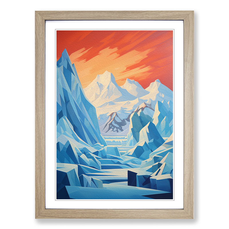 Single Picture Frame Print on Wood, 64cm H x 46cm W x 2cm D, Oak