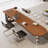 Brown Rectangular Solid Wood  desk-6513934