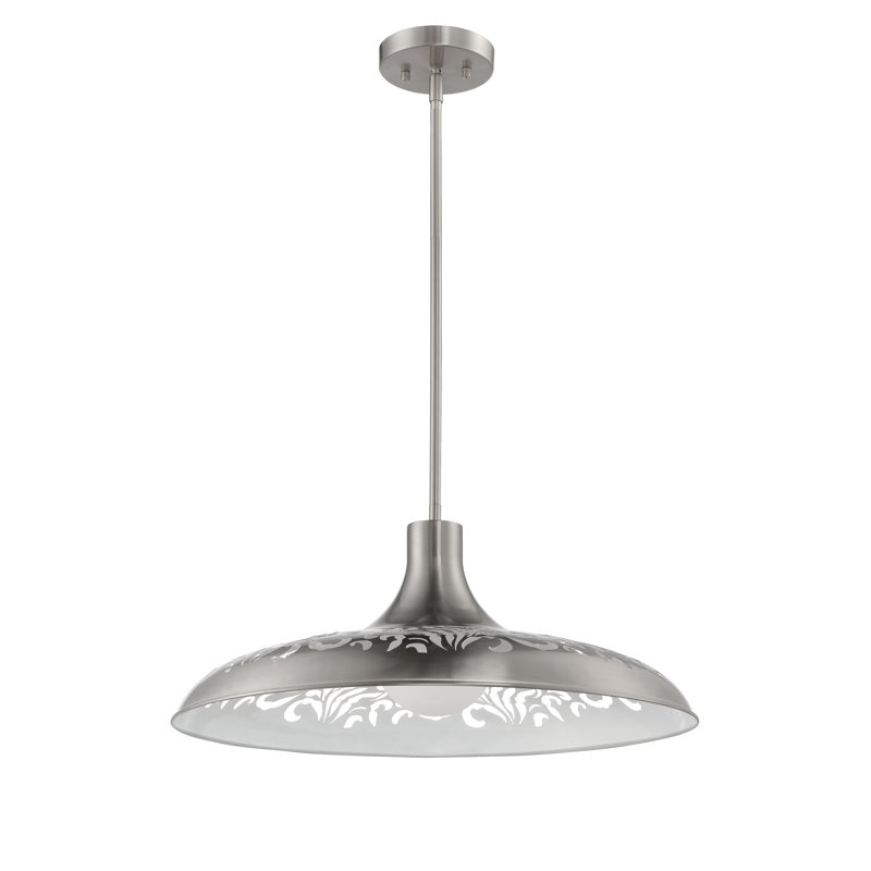 Luminaire suspendu en dome à 1 lumière, Nickel