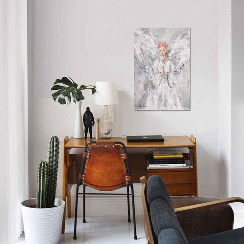 « céleste », peinture sur toile tendue, H 40 po x l 26 po x P 1,5 po, Toile tendue, Pas de tapis