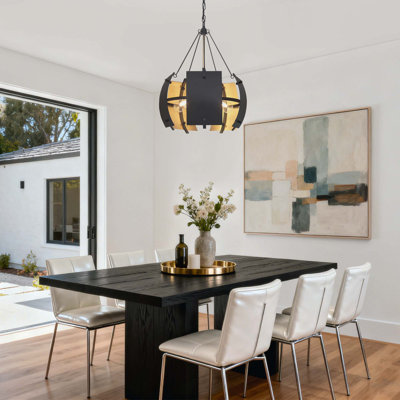  Lustre tambour à 5 lumières à intensité variable pour îlot de cuisine