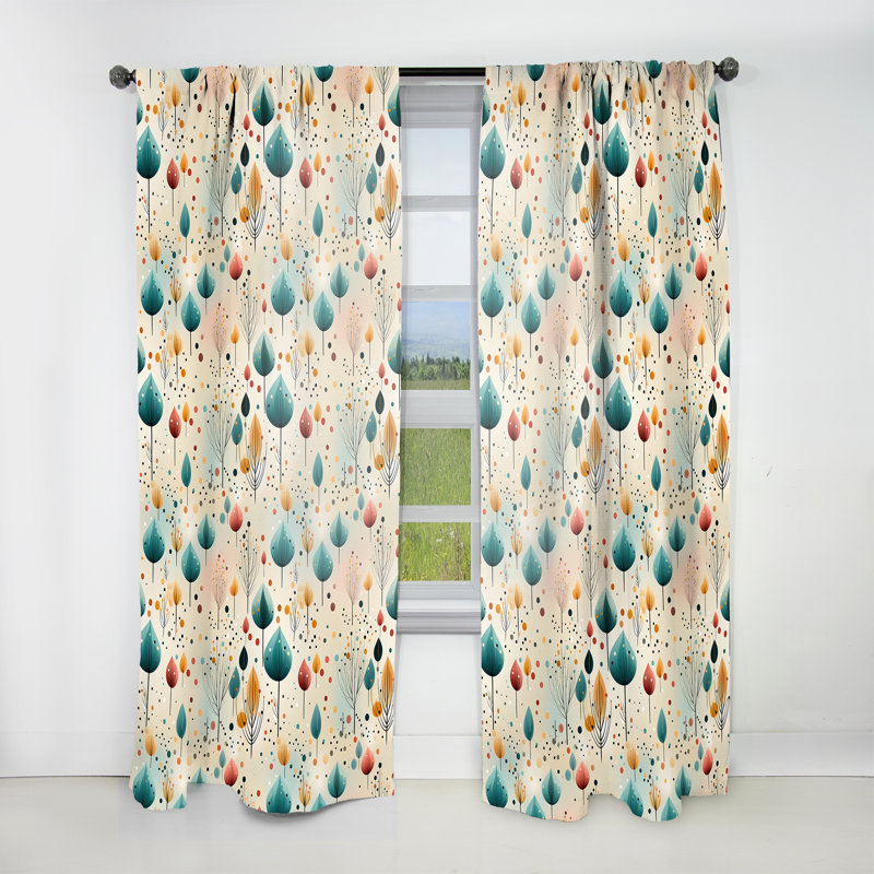 Rideau floral - Rideau floral obscurcissant en velours - 1 panneau, L 52 po x L 108 po