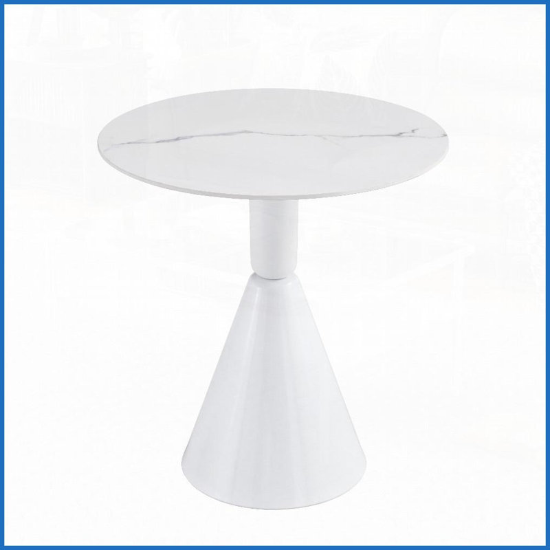 Table basse blanche de coin arrondie pour la vie et amp; Salle à manger, planche à roulettes facile à nettoyer, conception sécuritaire pour les enfants