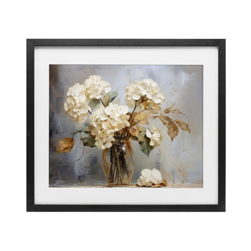 «Aged With Grace Hydrangeas», reproduction encadrée sous verre, conception de LSR Creative Studio, H 13 po x l 16 po