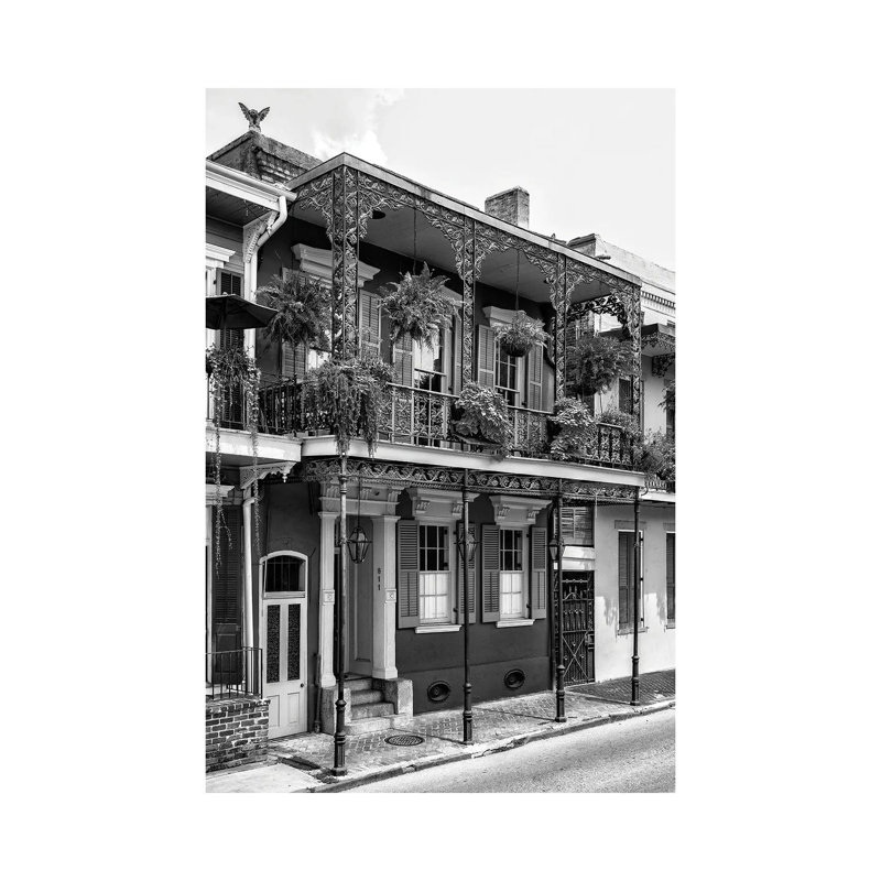 «Black NOLA Series - French Quarter balcon» par Philippe Hugonnard - reproduction de photo sur toile tendue