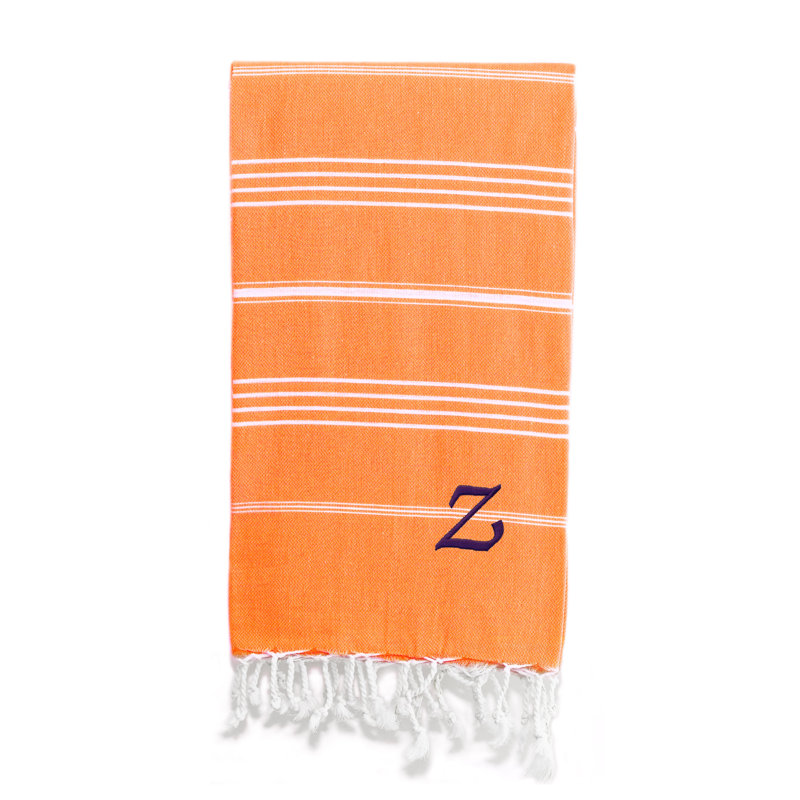 Serviette de plage 100% coton Pestemal Lucky, Vert clair / blanc, Z