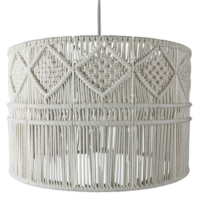 Luminaire suspendu Macrame - tambour large