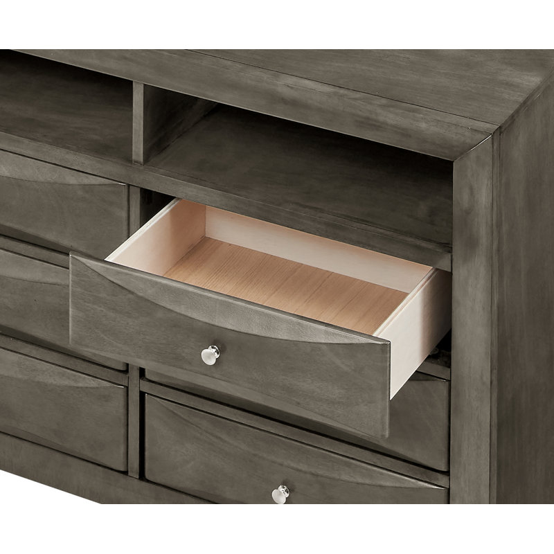 Commode média 6 tiroirs Marilla, gris, Gris