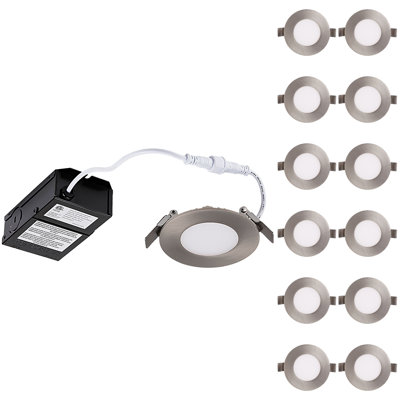 Luminaire encastré ultra-plat à DEL 3,35 "Remodel avec J-Box 4000K blanc froid