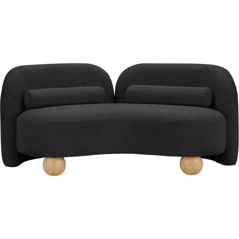 Causeuse Daphne, Tissu bouclé noir
