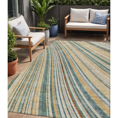 Tapis intérieur lavable rayé 5 pi x 8 pi