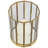 Glass Hurricane Mirrored Pillar Candle Holders - 11.75" - Brass Finish - Set Of 2