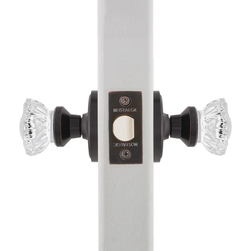 Classic Rosette with Crystal Door Knob, Timeless Bronze, 2.375"