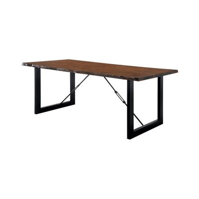 Table de salle à manger industrielle l 70,6 po, noyer / noir