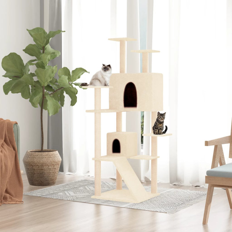 153 cm H Cat Tree / Condo, Cream