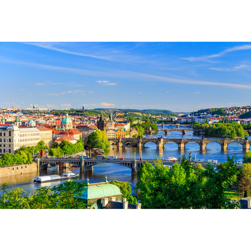 Molto Skyline With Charles Bridge by DaLiu - Wrapped Canvas Print, 20cm H x 30cm W x 3.8cm D