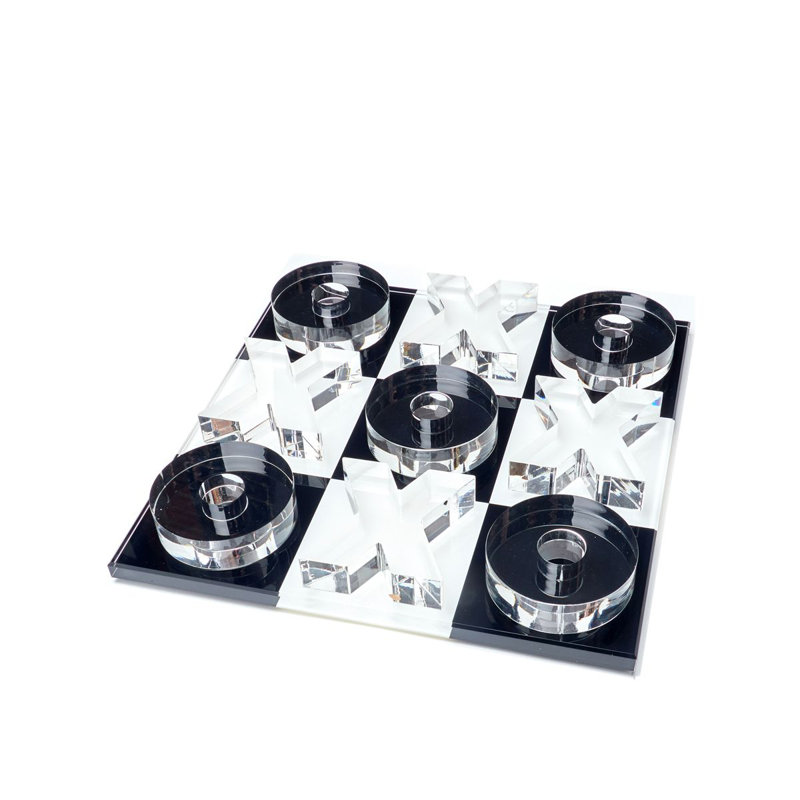Tara Wilson Designs 2 Player Tic Tac Toe, Black/White