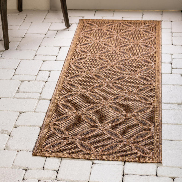 Macrae Geometric Light Brown Indoor/Outdoor Area Rug