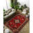 Guria Red/Brown/Black Oriental Vintage Look Machine Printed Cotton Chenille Area Rug-1365295599