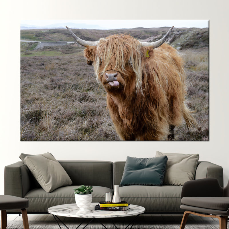 Wild Cattle Poster, Wild Buffalo Printed, Nature Landscape Printed, Scottish Highland Landscape Poster, Cattle Wall Decor,