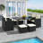 Elanya 8 - Person Patio Dining Set with Rectangular Table , Cushions Included