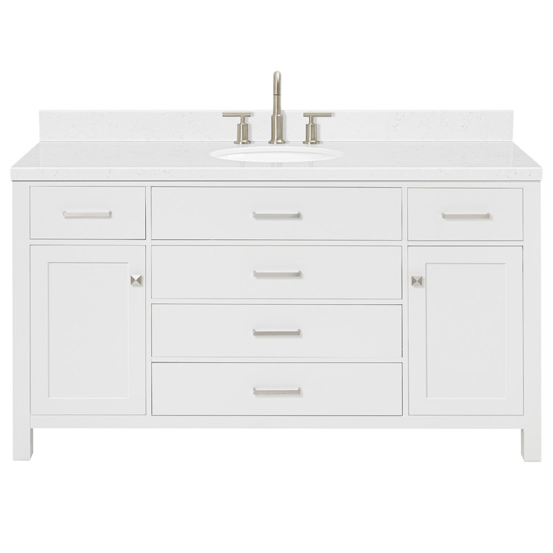 3_ARIEL Bristol 60 Single Sink Bathroom Vanity with Carrara White Quartz, 60", White