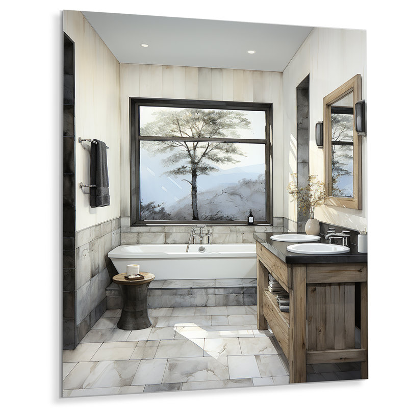 Salle de bain contemporaine Zen I - Décoration murale en métal pour salle de bain, H 20 po x l 12 po