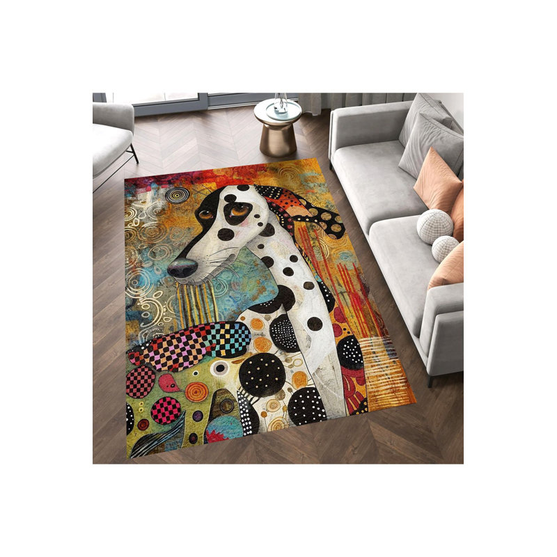 Tapis décoratif multicolore à motif tressé Northern Dog, Tapis de couloir 2 pi 6 po x 9 pi 10 po inclus