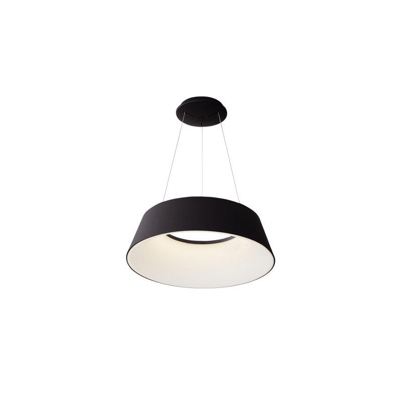 1 - Light LED Waggon Wheel Pendant, Black, 8cm H x 60cm W x 60cm D