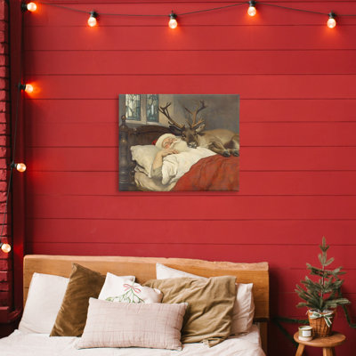 Goodnight Santa & Reindeer Canvas, design by Arlington Prints