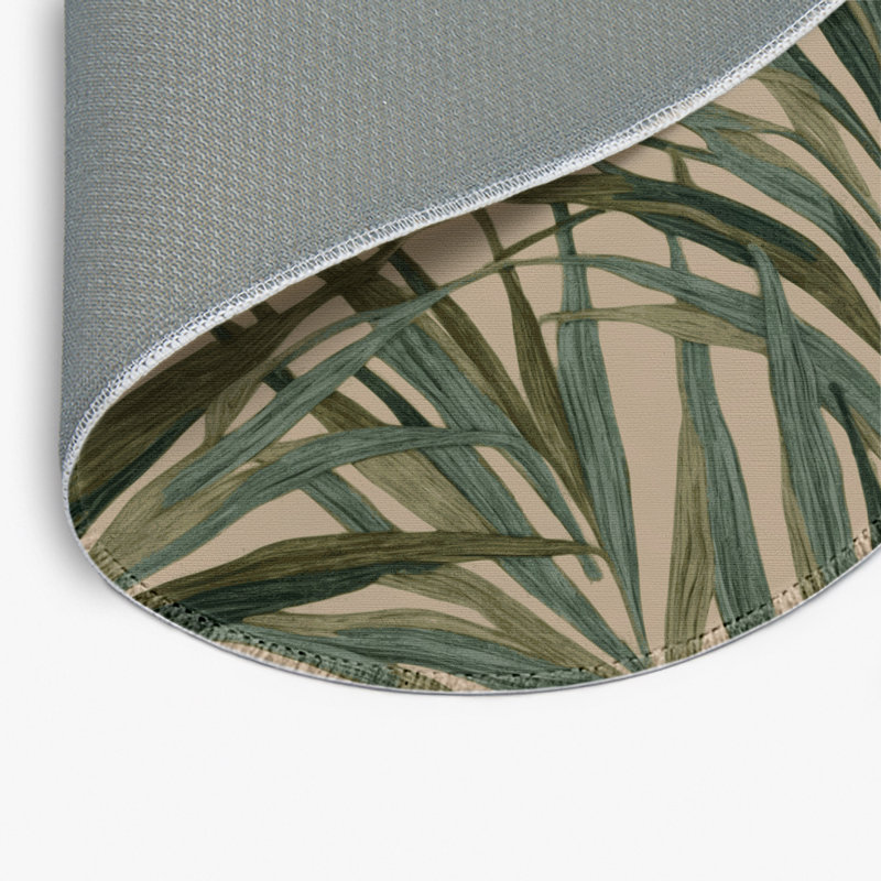 Tapis d'intérieur et d'extérieur brun Botanical, Rond 5 pi