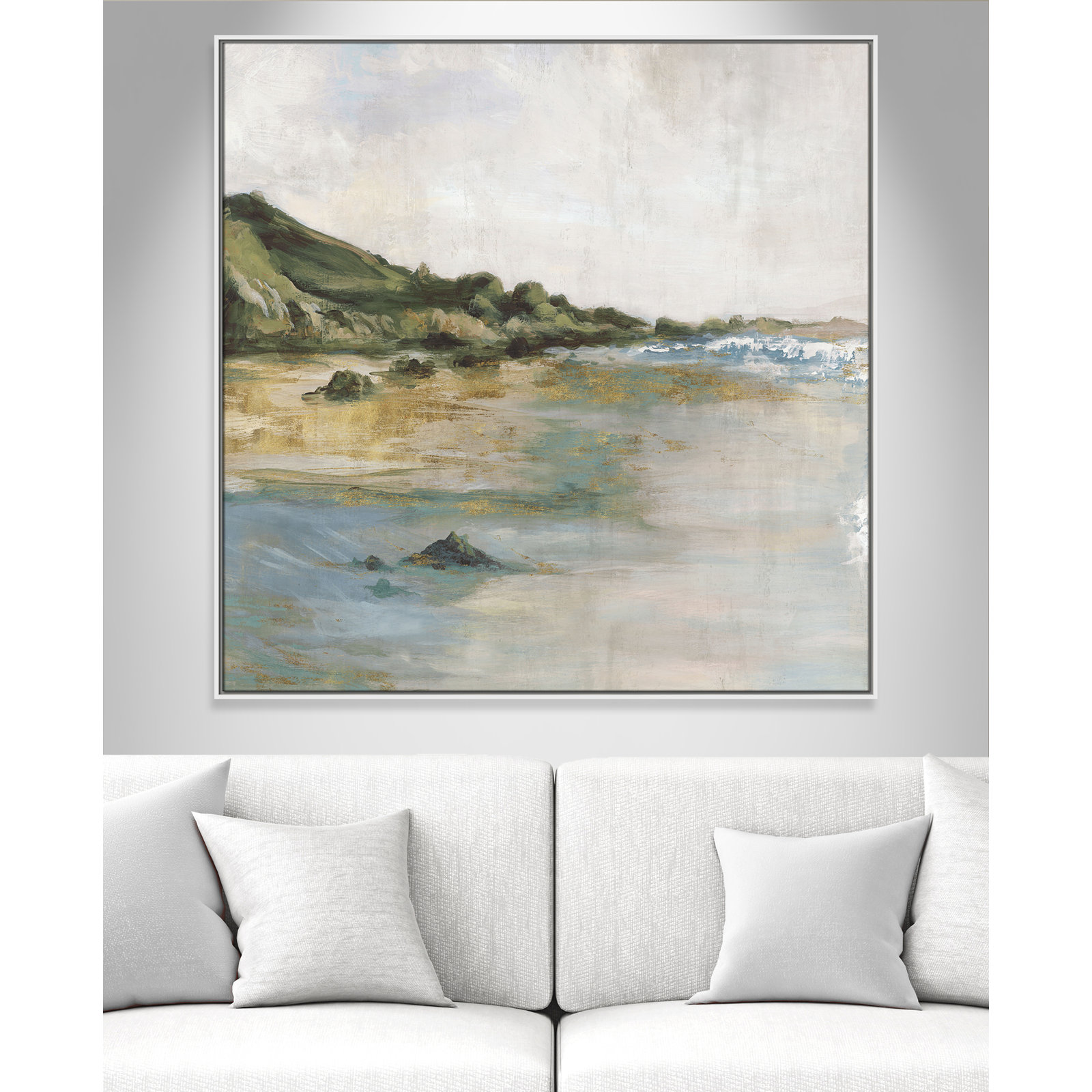 Cordoba "Tide's Edge" Print, 46.5" H x 46.5" W, White