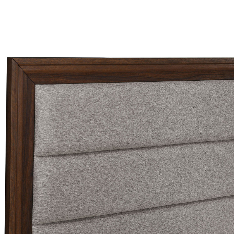 Anza Walnut Upholstered Eastern King Bed