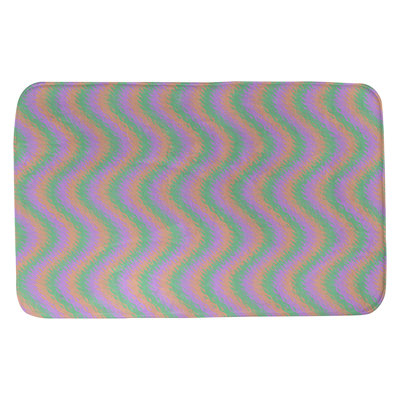 Tapis pour salle de bain à rayures ondulées rectangulaires