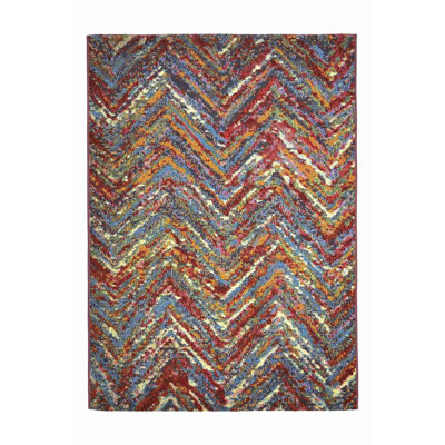 Chevron / Zig Zag Jacquard Indoor / Outdoor Area Rug