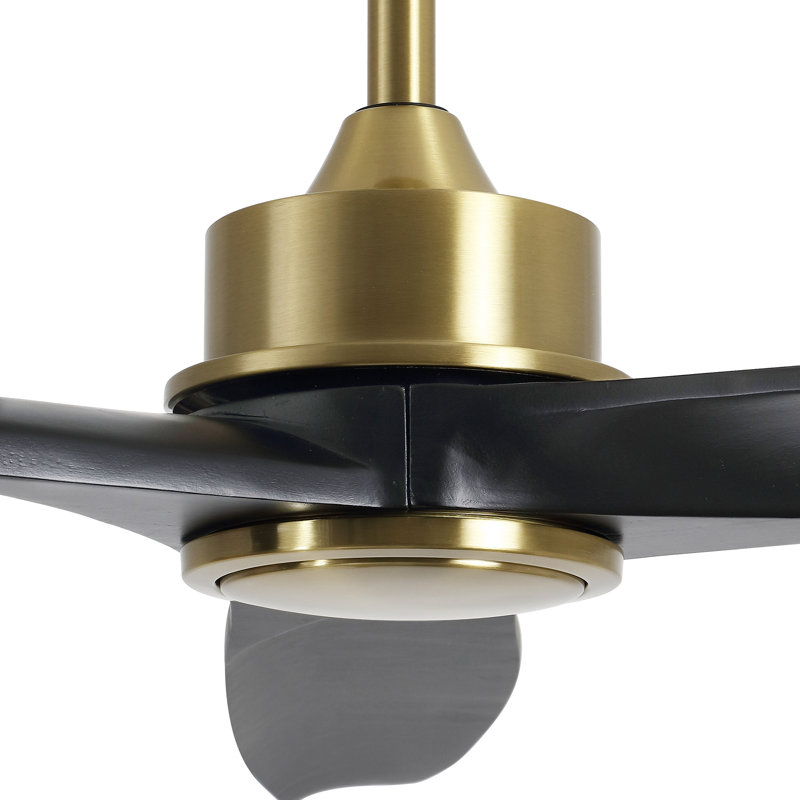 Ventilateur de plafond 3 pales 72 "en bois massif avec télécommande, Noir