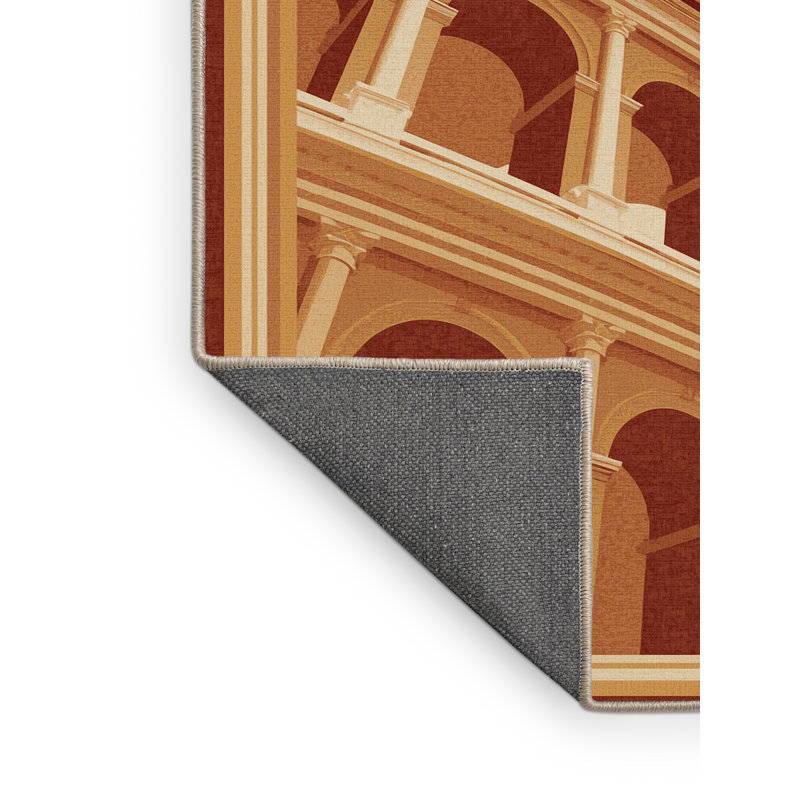 Soft Plush Fairbanks Rome Colosseum Classic Oriental Area Rug in Brown – Beige Binding, 2x4