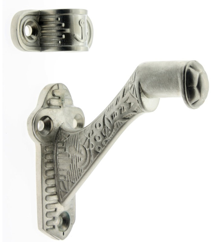 Windsor Solid Brass Hand Rail Bracket, Satin Nickel