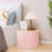 Collapsible Storage Ottoman Round with Tray Teddy Fabric Living Room Bedroom Ottoman with Storage-984372707