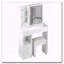 Petit meuble-lavabo 29,2 po avec miroir à DEL, tabouret et rangement grande capacité-2077879824