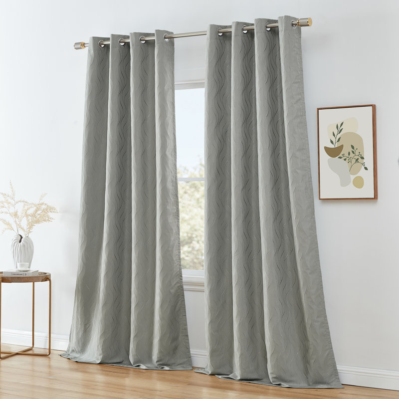 Farnham Curtain Pair, 50" W x 96" L, Light Gray
