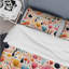 Ensemble de housse de couette rose à motif de formes botaniques I-777875598