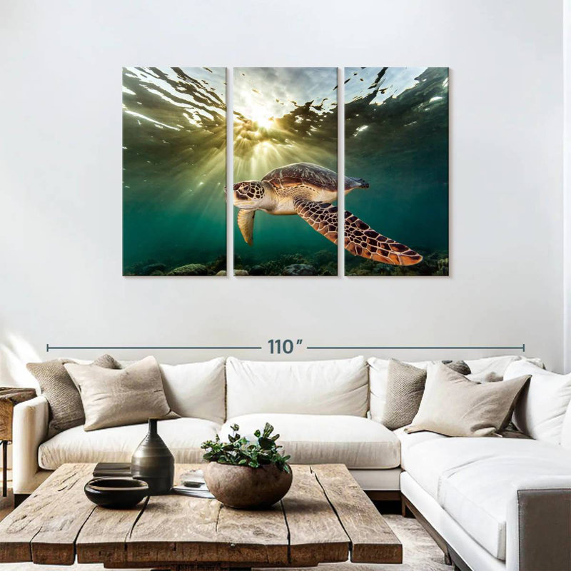 Rare Green Sea Turtle, 48" H x 74" W