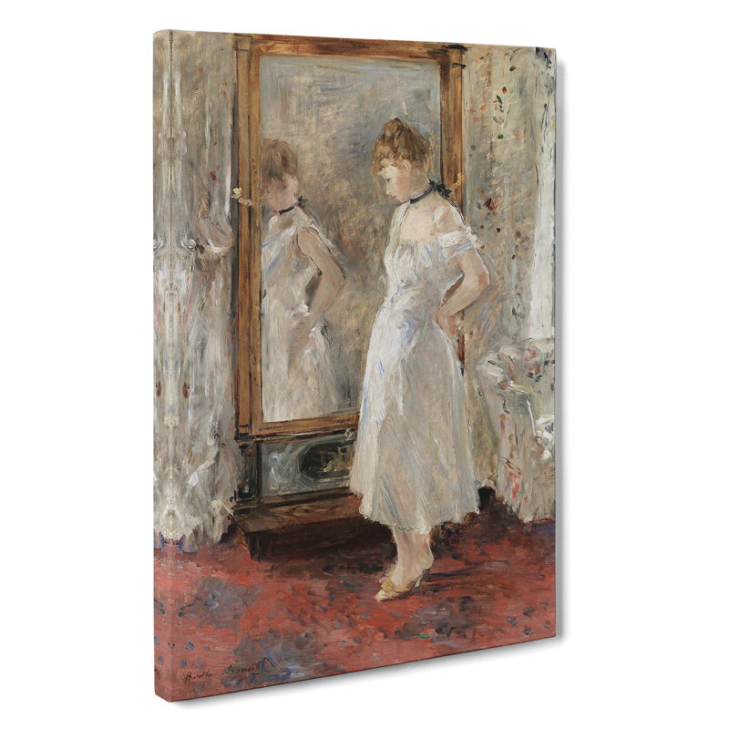 Reflection In The Mirror by Berthe Morisot - Wrapped Canvas Painting, 76cm H x 50cm W x 3cm D