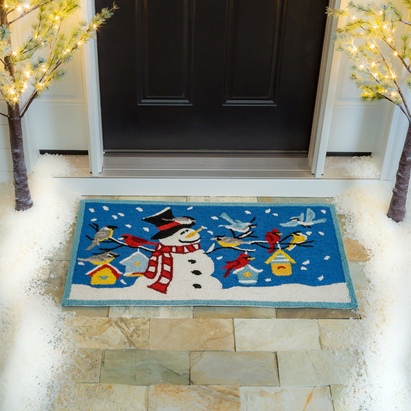 Tapis intérieur / extérieur bleu / rouge Penndel