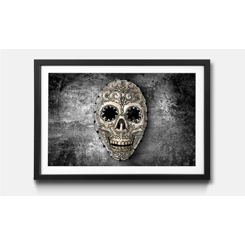 Monochrome Skull - Single Picture Frame Print, 40cm H x 60cm W